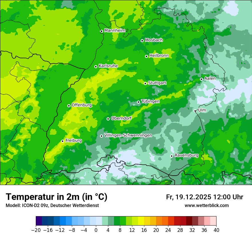 Modellkarten Temperatur