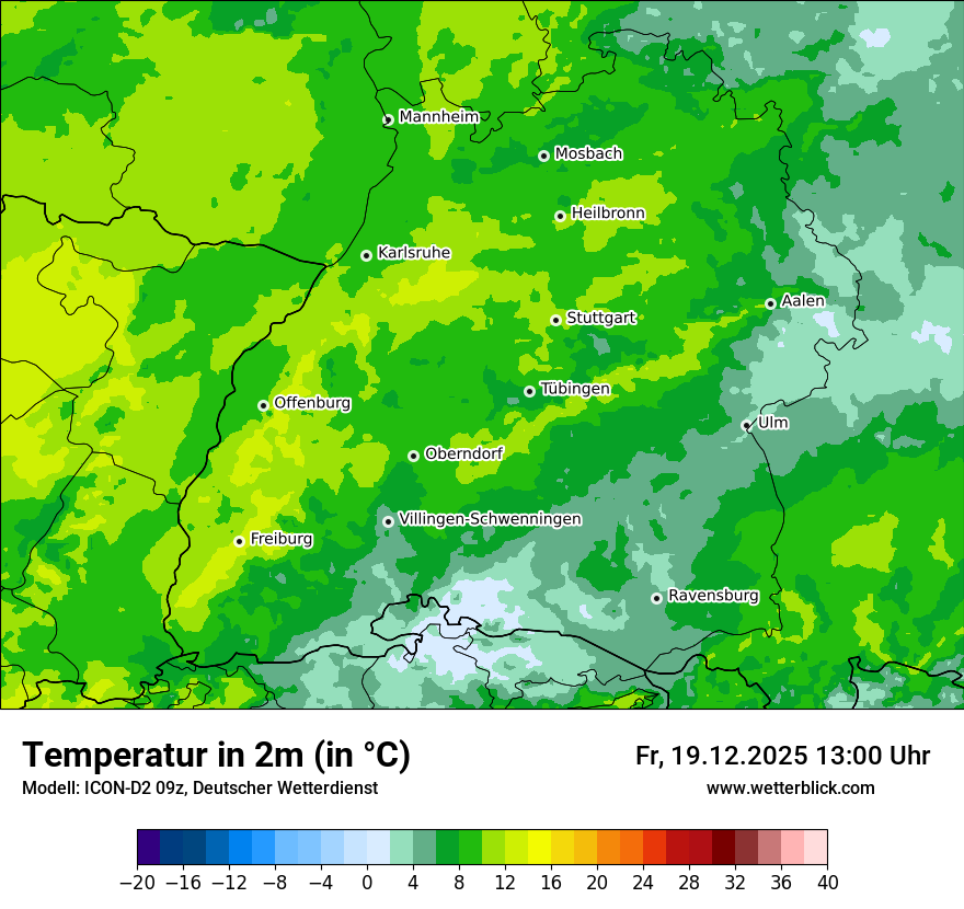 Modellkarten Temperatur