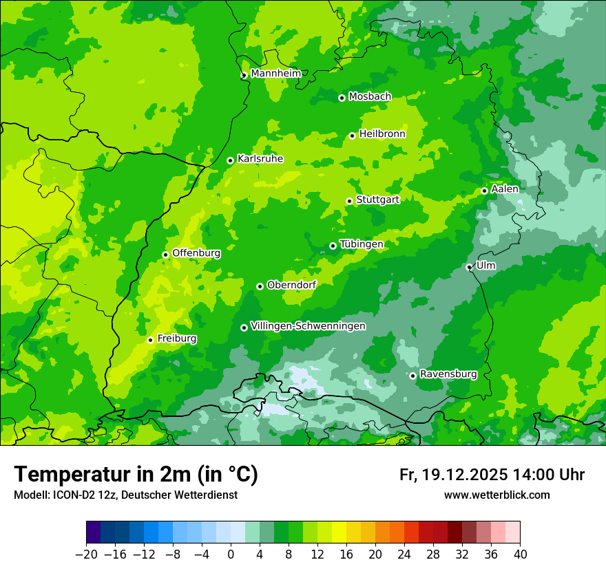 Modellkarten Temperatur