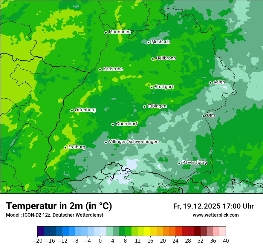 Modellkarten Temperatur