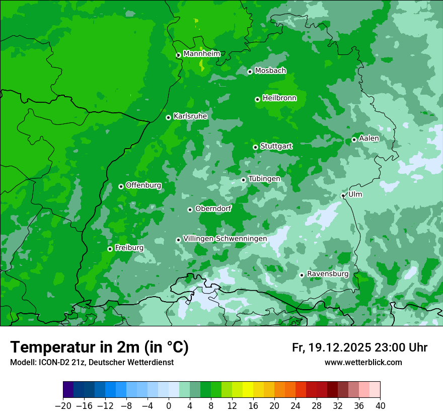 Modellkarten Temperatur