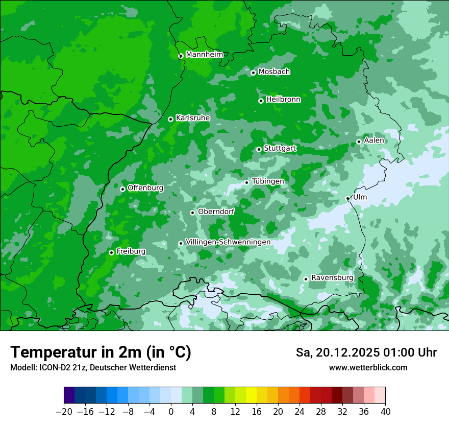 Modellkarten Temperatur