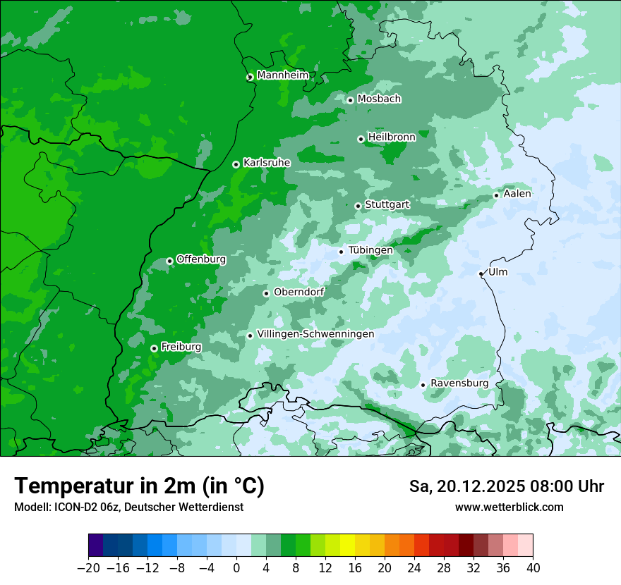 Modellkarten Temperatur