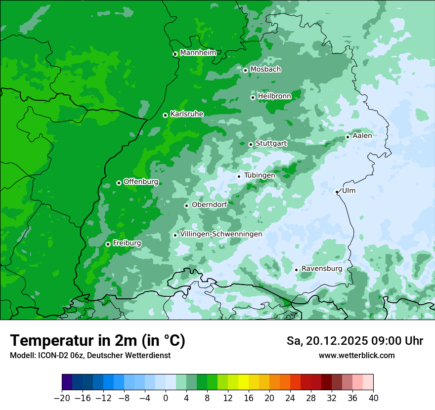 Modellkarten Temperatur