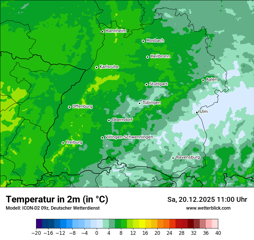 Modellkarten Temperatur