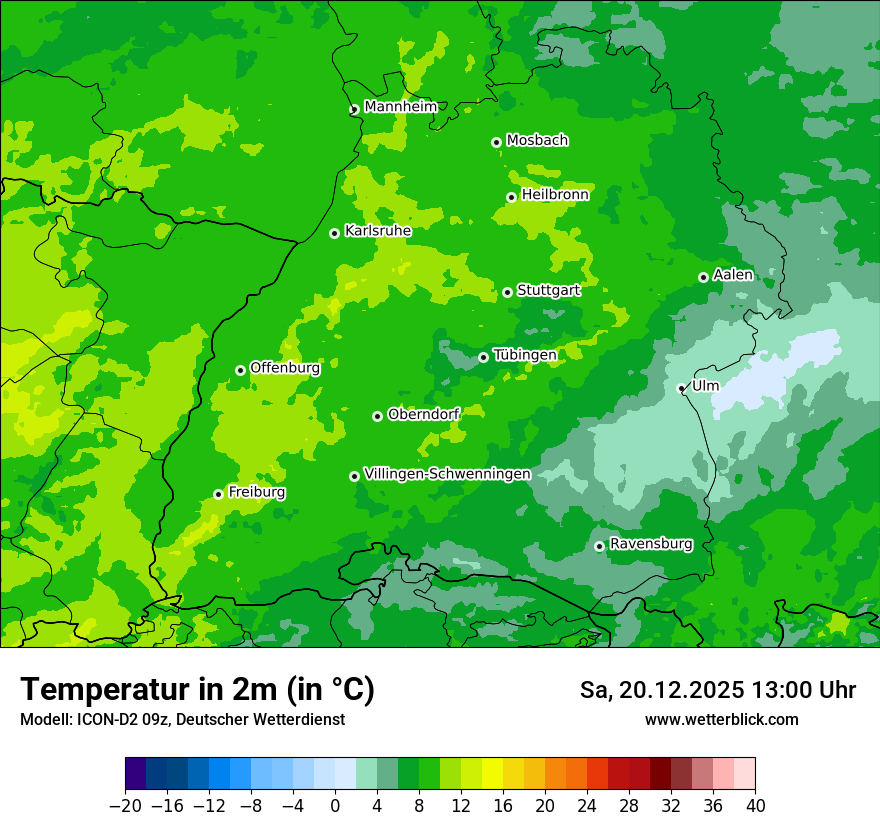 Modellkarten Temperatur