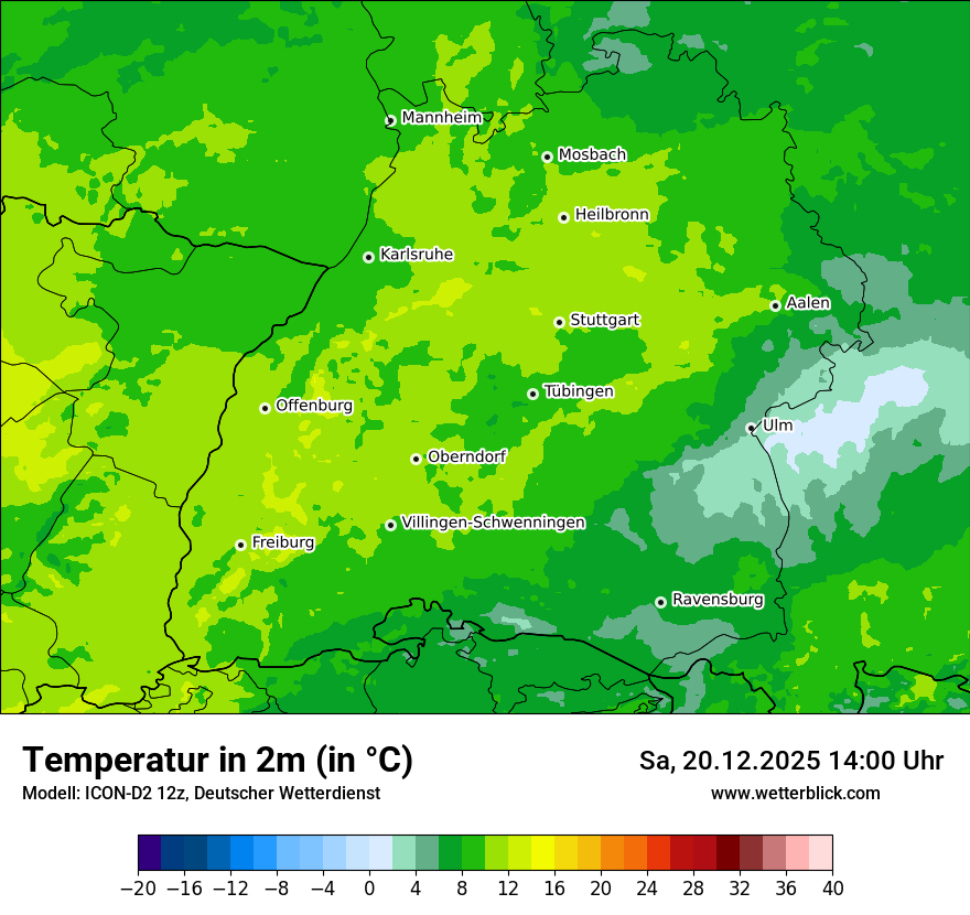 Modellkarten Temperatur