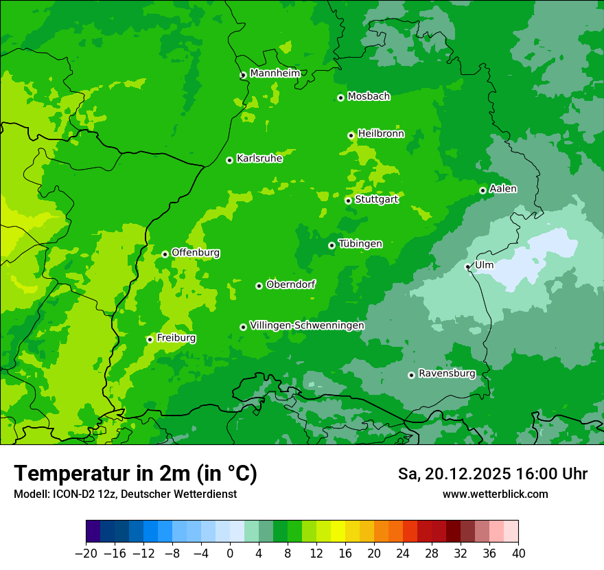Modellkarten Temperatur