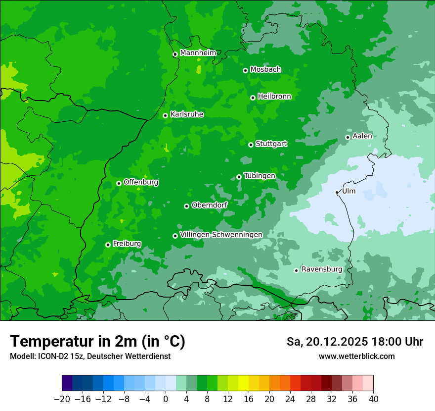 Modellkarten Temperatur