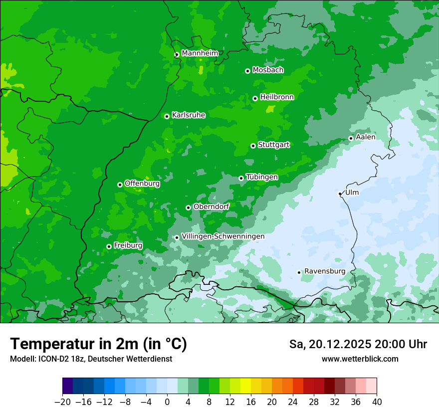 Modellkarten Temperatur