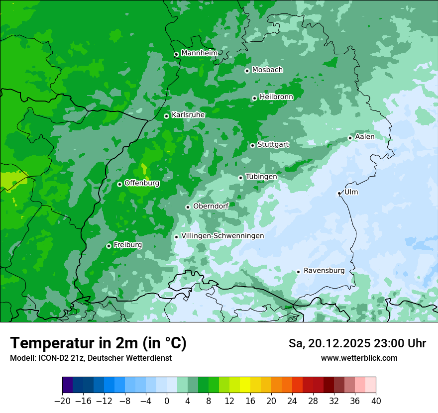 Modellkarten Temperatur