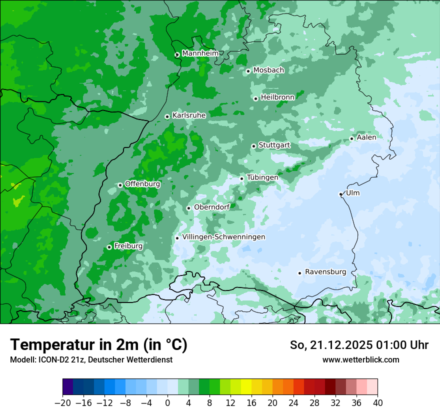 Modellkarten Temperatur