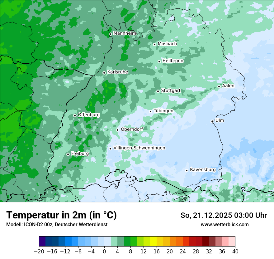 Modellkarten Temperatur