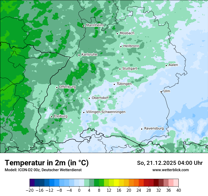 Modellkarten Temperatur