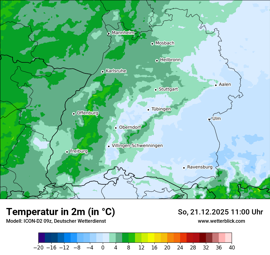 Modellkarten Temperatur
