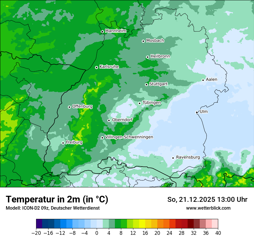 Modellkarten Temperatur
