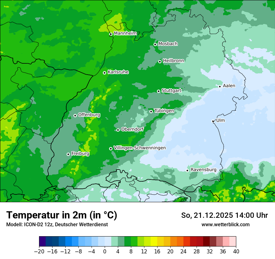 Modellkarten Temperatur