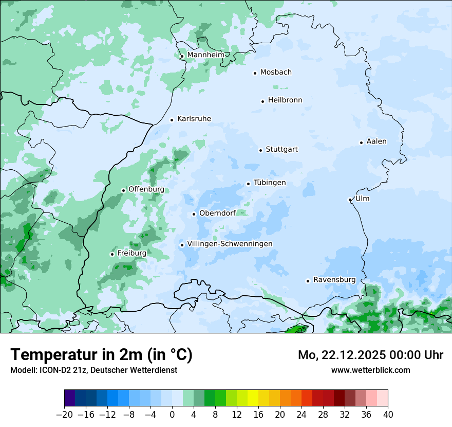 Modellkarten Temperatur