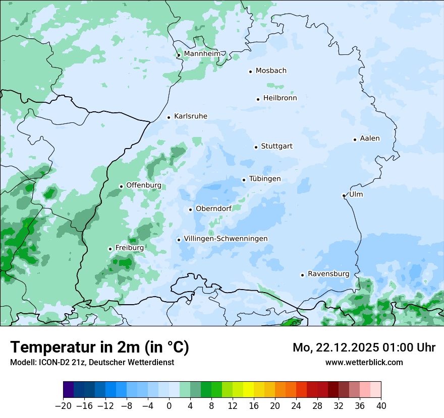Modellkarten Temperatur