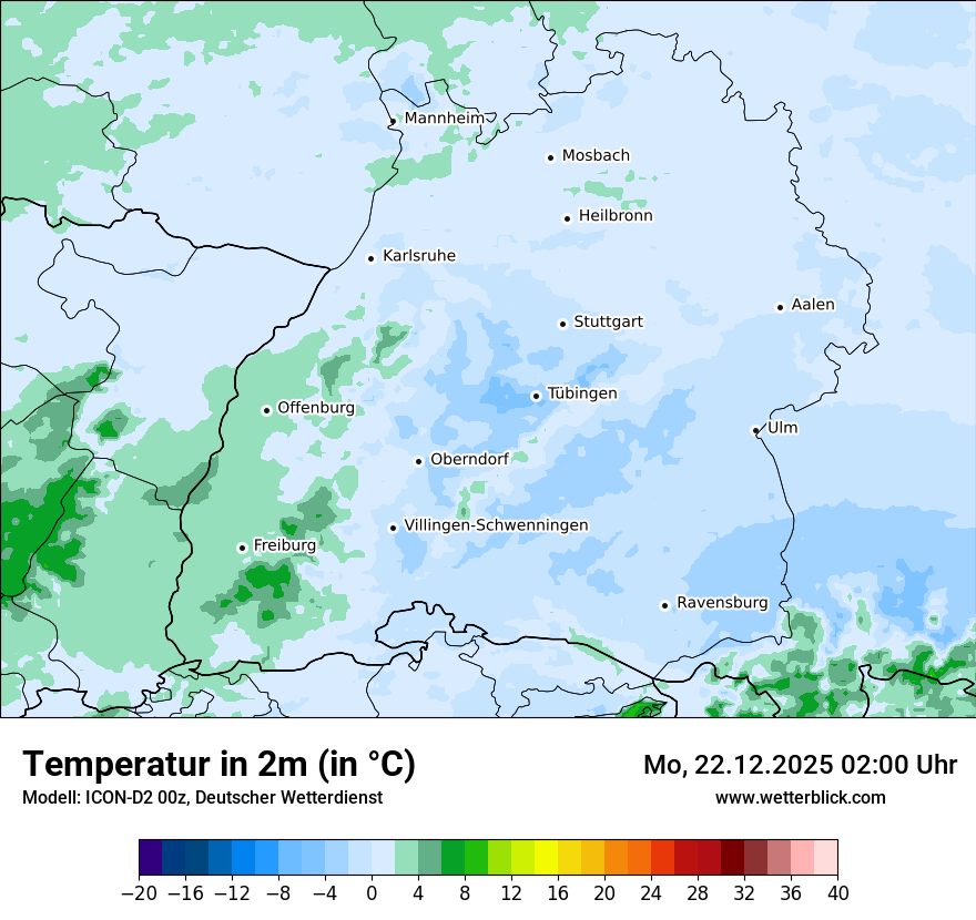 Modellkarten Temperatur