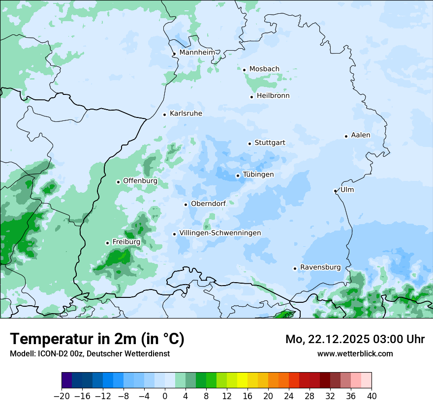 Modellkarten Temperatur