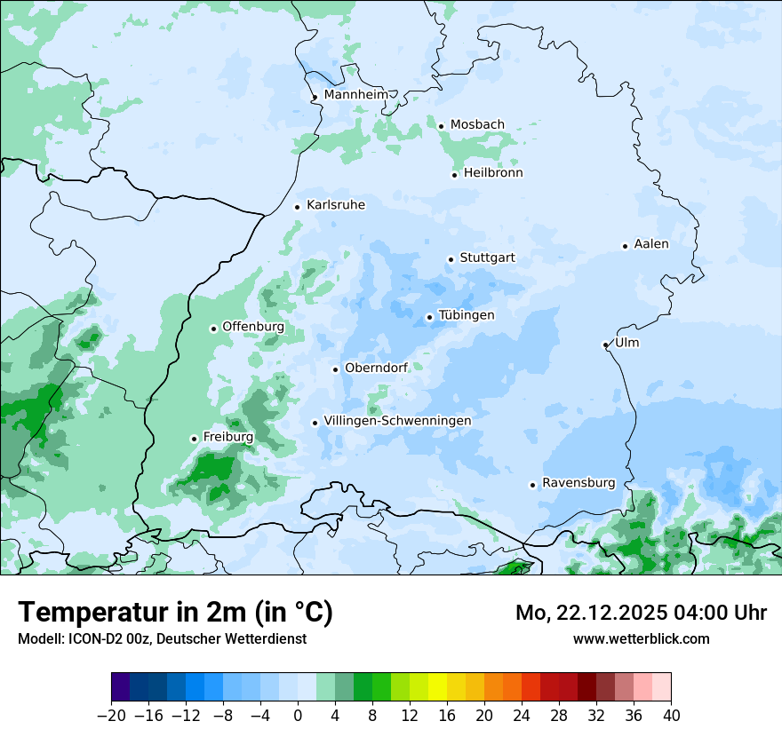 Modellkarten Temperatur