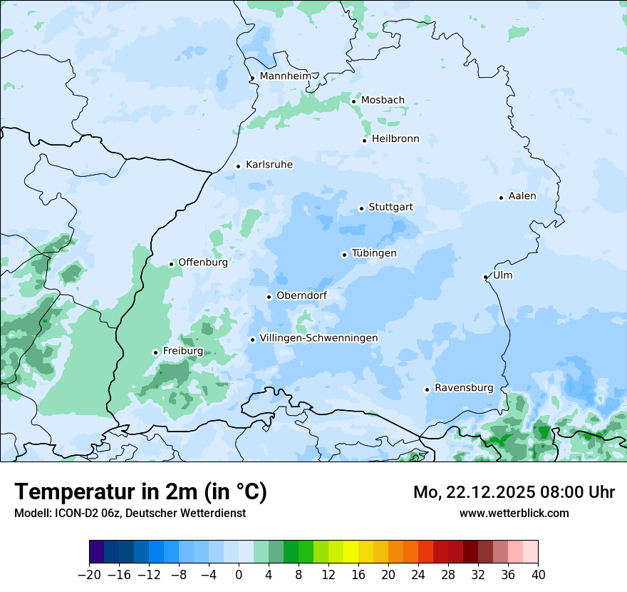 Modellkarten Temperatur