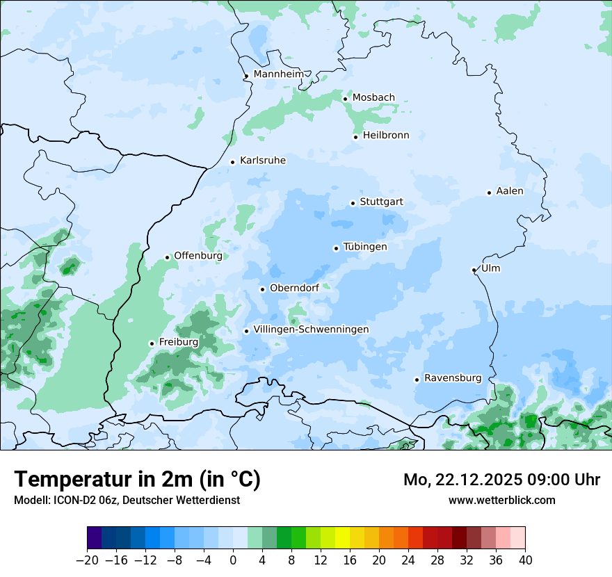 Modellkarten Temperatur