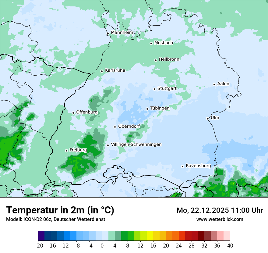 Modellkarten Temperatur
