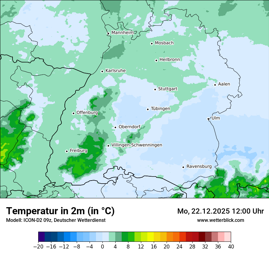 Modellkarten Temperatur