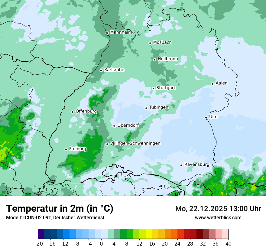 Modellkarten Temperatur