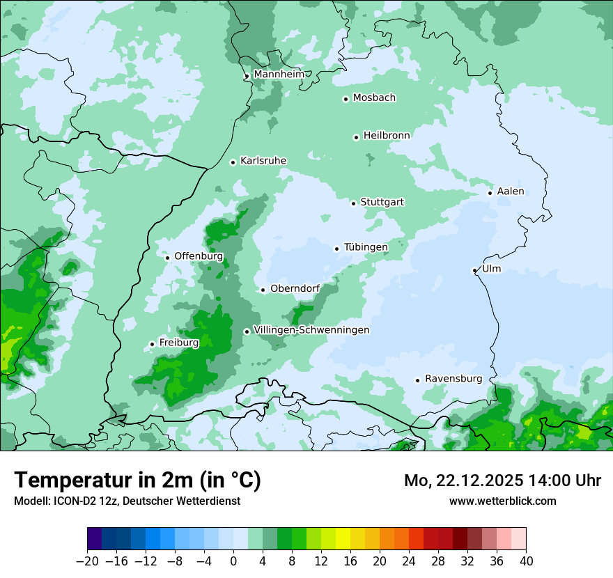 Modellkarten Temperatur
