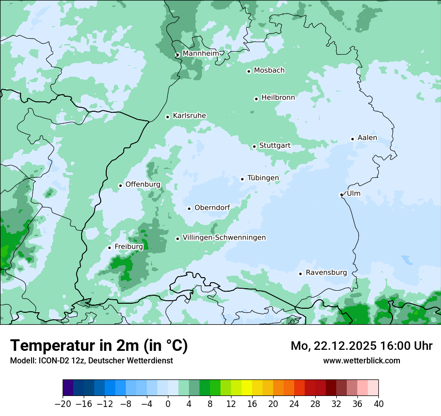 Modellkarten Temperatur