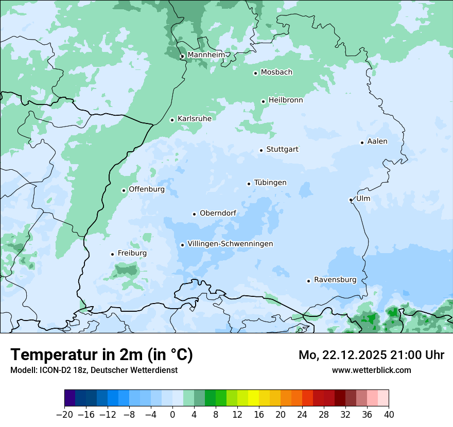 Modellkarten Temperatur