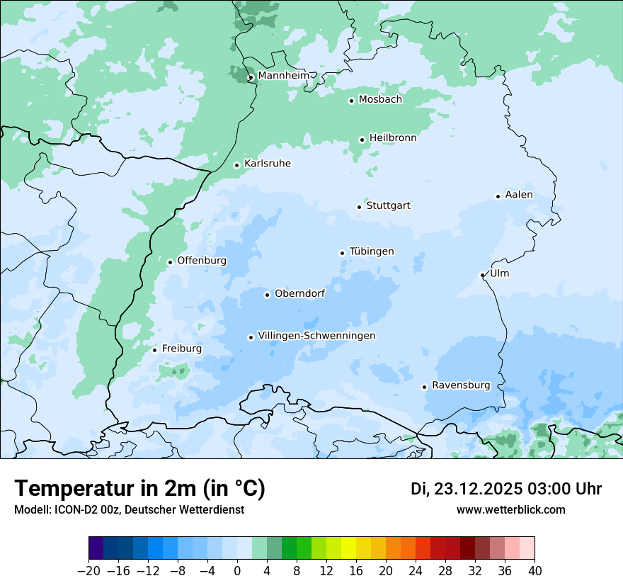 Modellkarten Temperatur