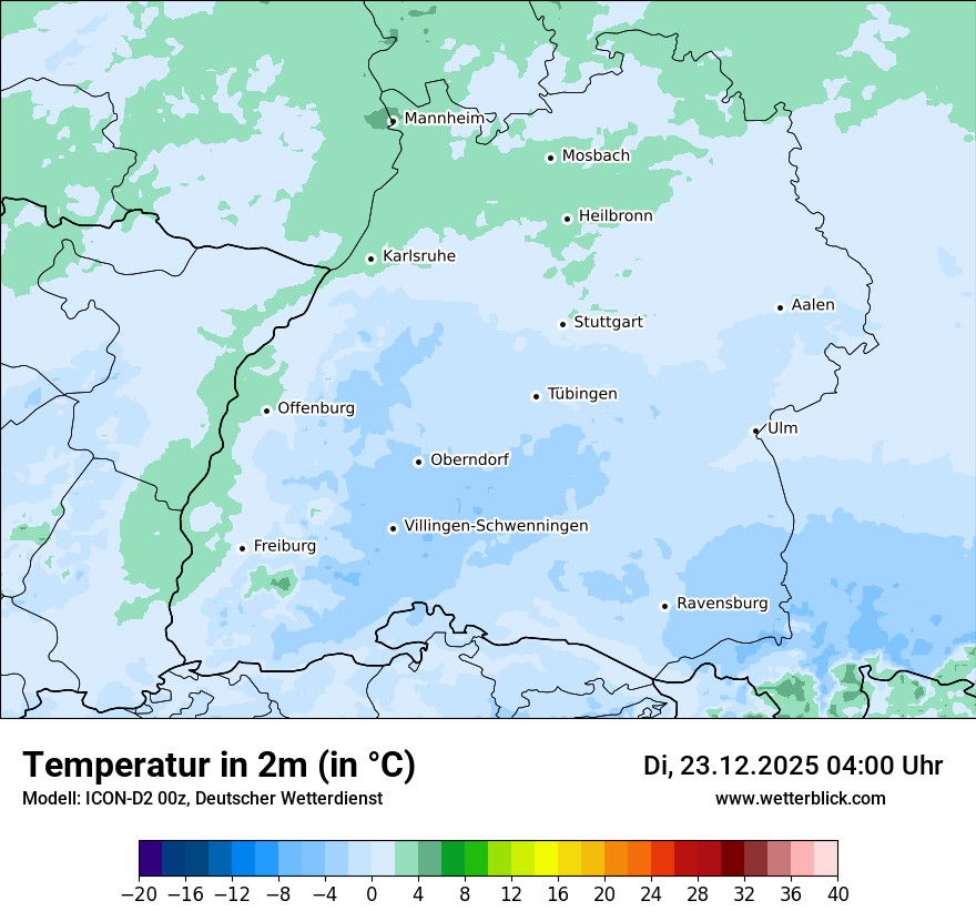 Modellkarten Temperatur
