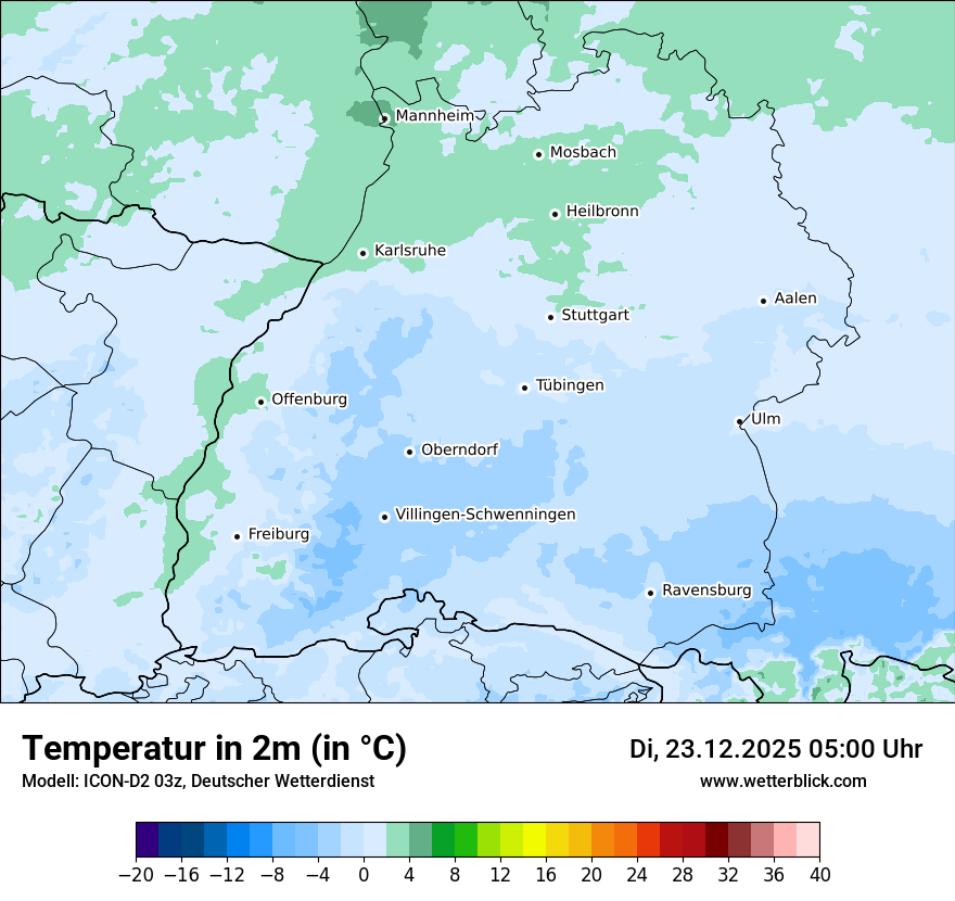 Modellkarten Temperatur