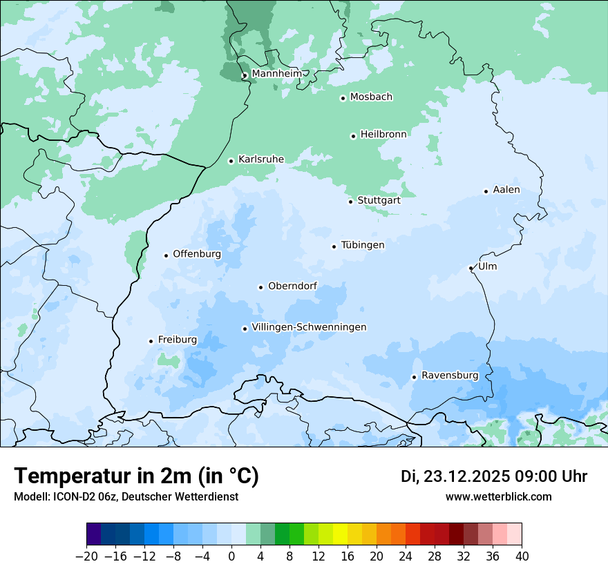 Modellkarten Temperatur
