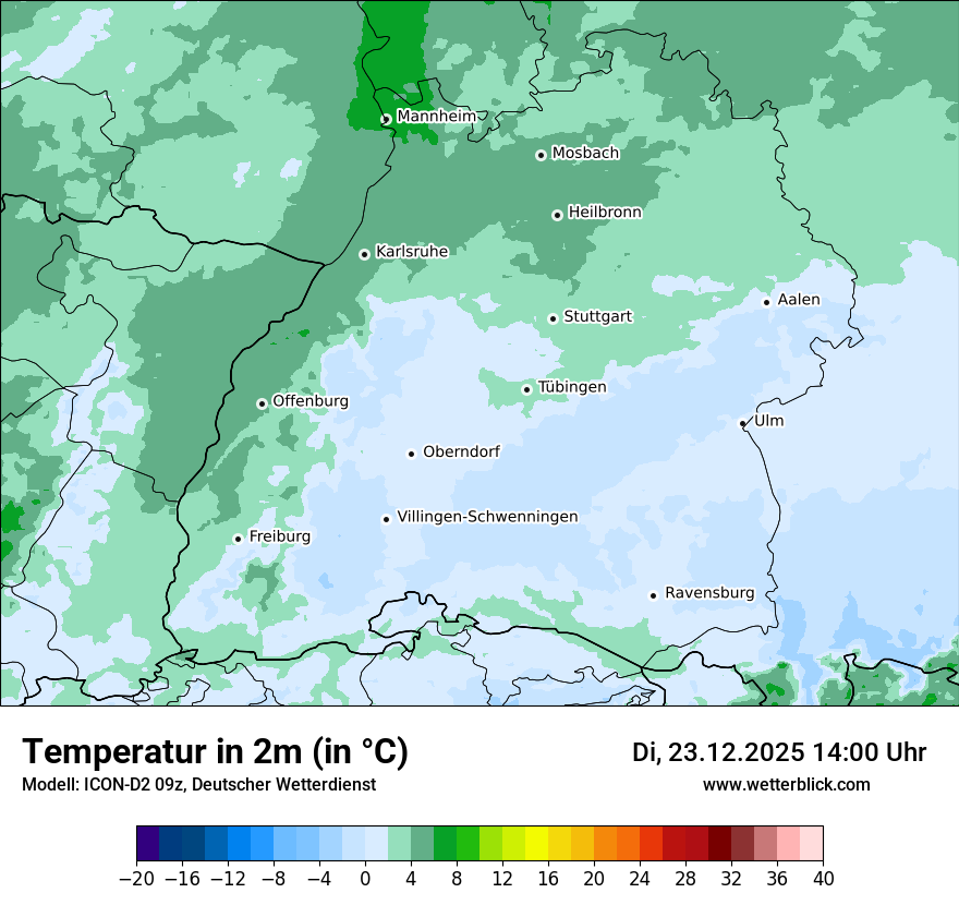 Modellkarten Temperatur