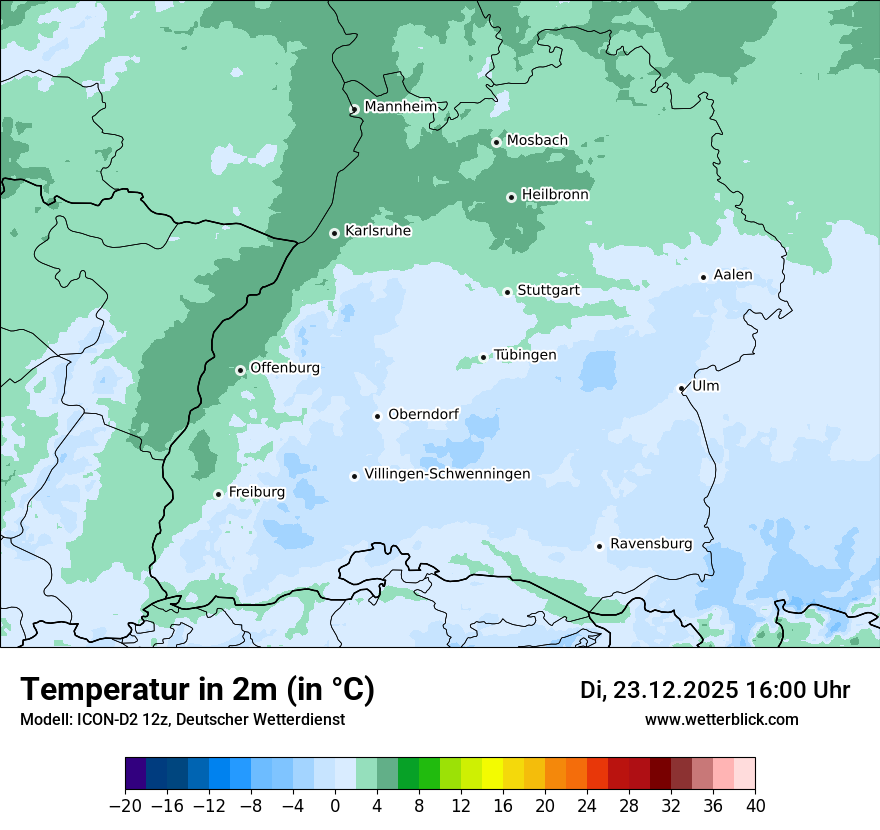 Modellkarten Temperatur