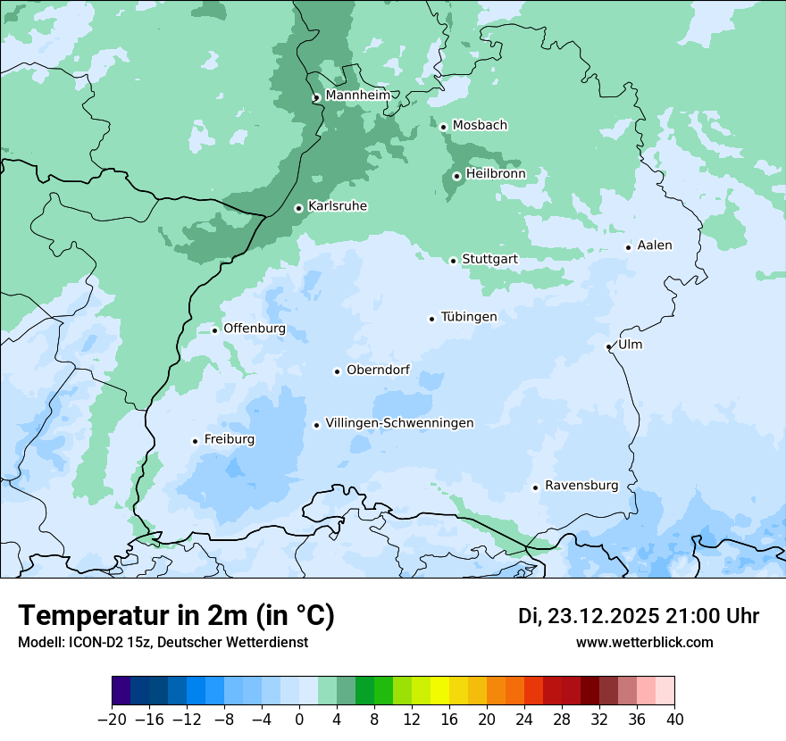 Modellkarten Temperatur
