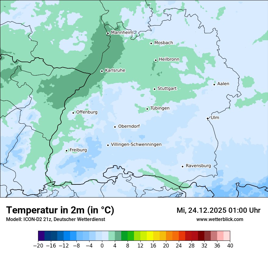 Modellkarten Temperatur