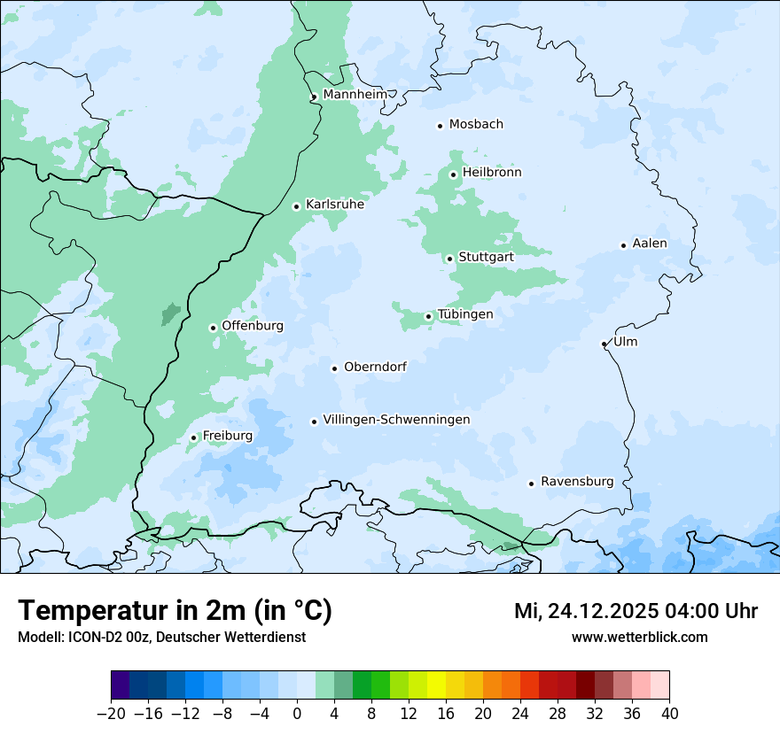 Modellkarten Temperatur