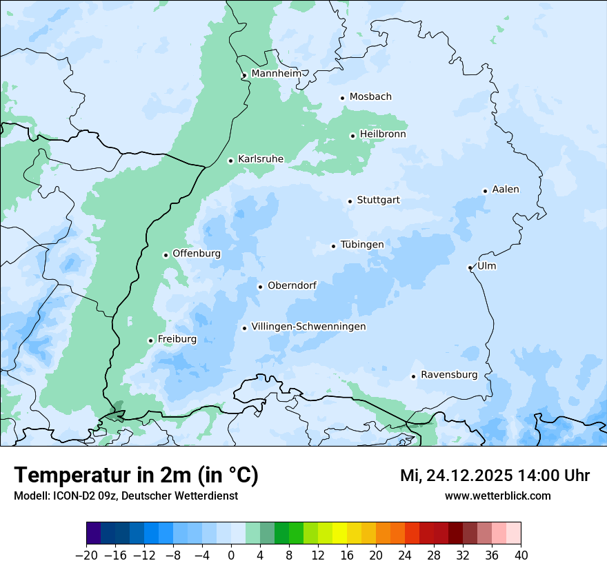 Modellkarten Temperatur