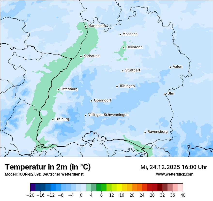 Modellkarten Temperatur