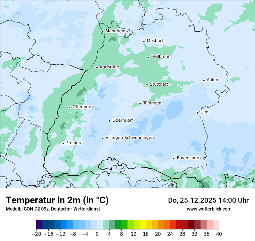 Modellkarten Temperatur