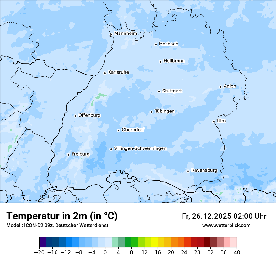 Modellkarten Temperatur