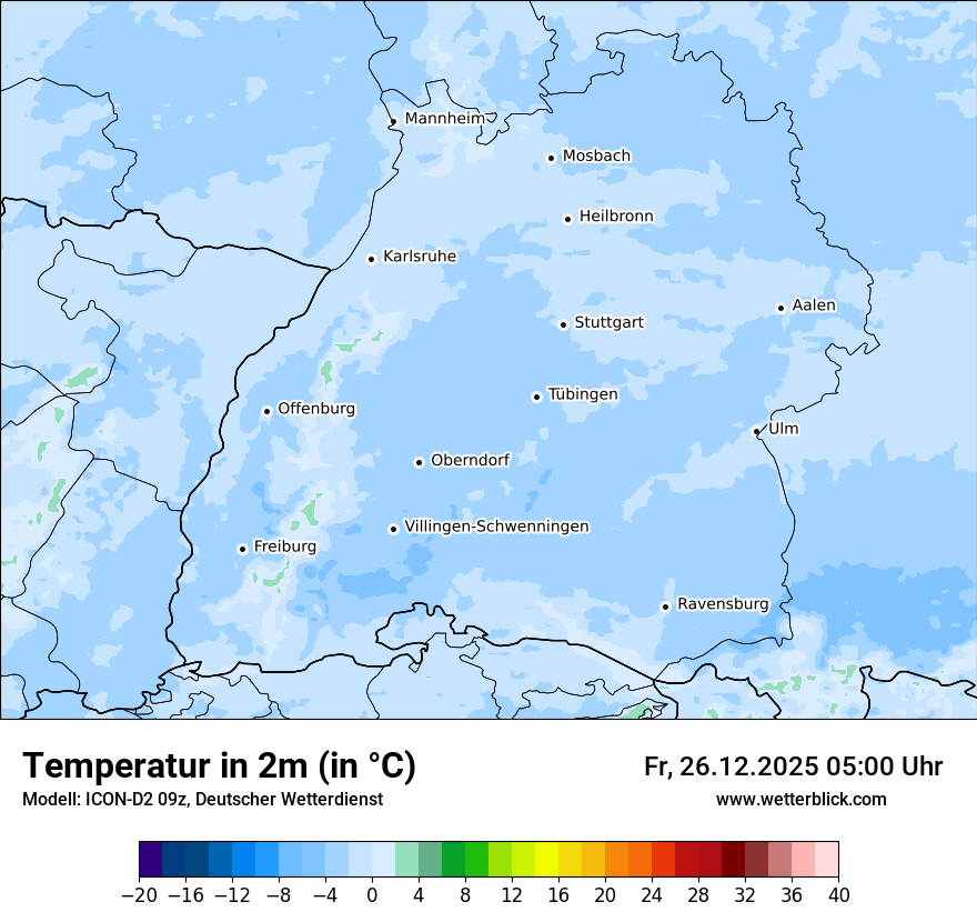 Modellkarten Temperatur