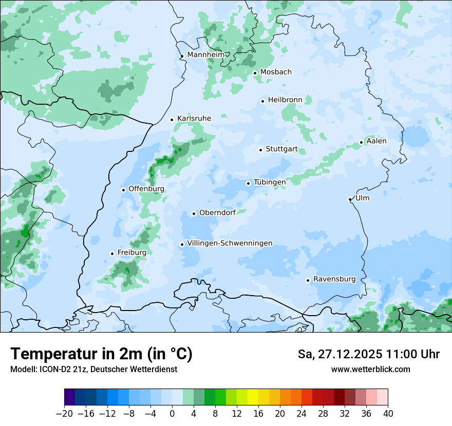 Modellkarten Temperatur