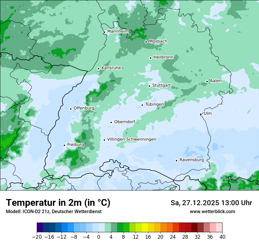 Modellkarten Temperatur